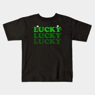 Green Lucky three Kids T-Shirt